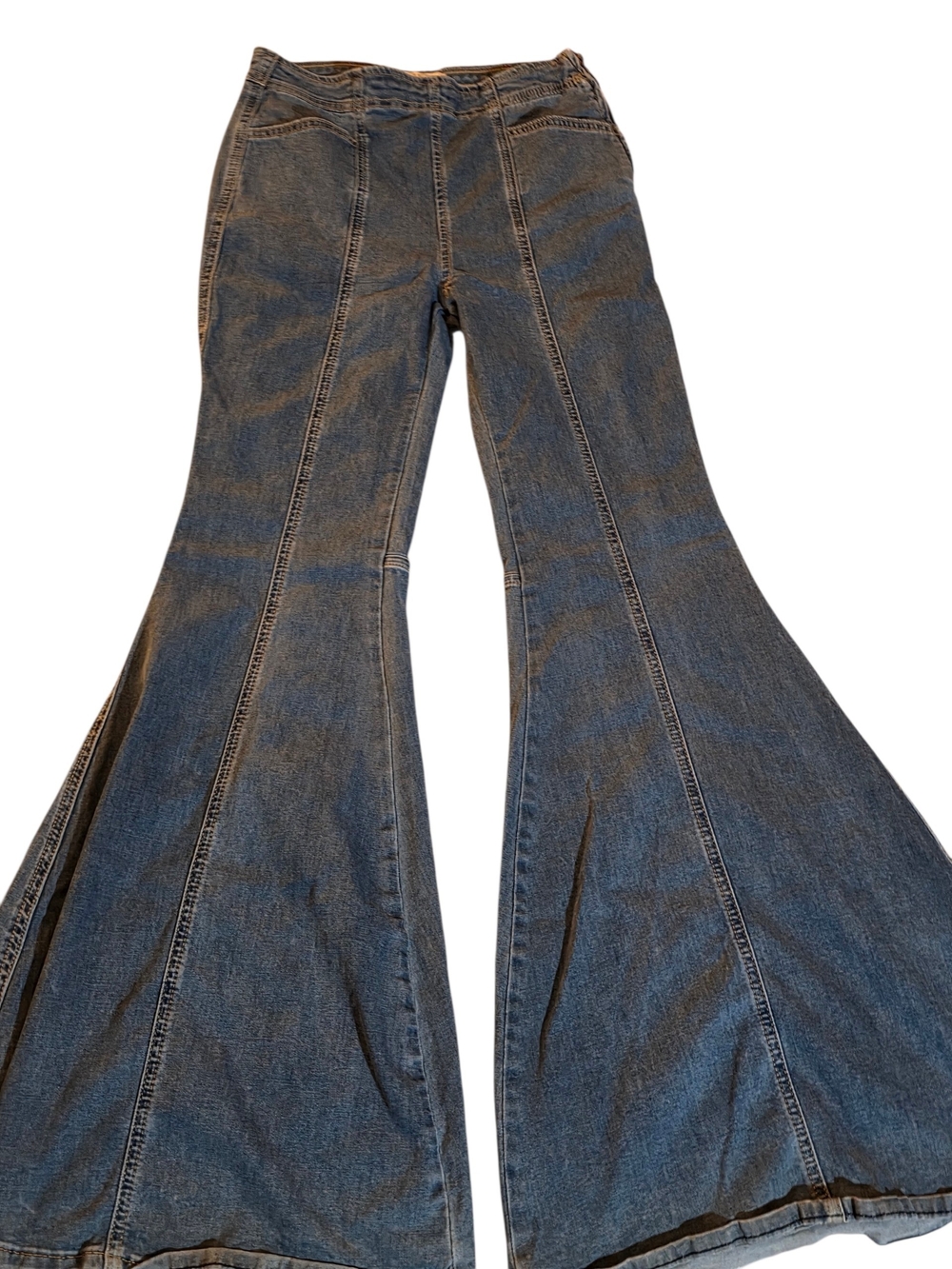 We the free Women’s Blue Flared Jeans -bell bottoms  Stretch High-Rise Flare 28s